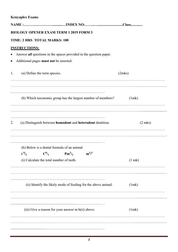 Preview page Form-3-Biology-Term-1-2019-Opener-Exam_23_0.jpg