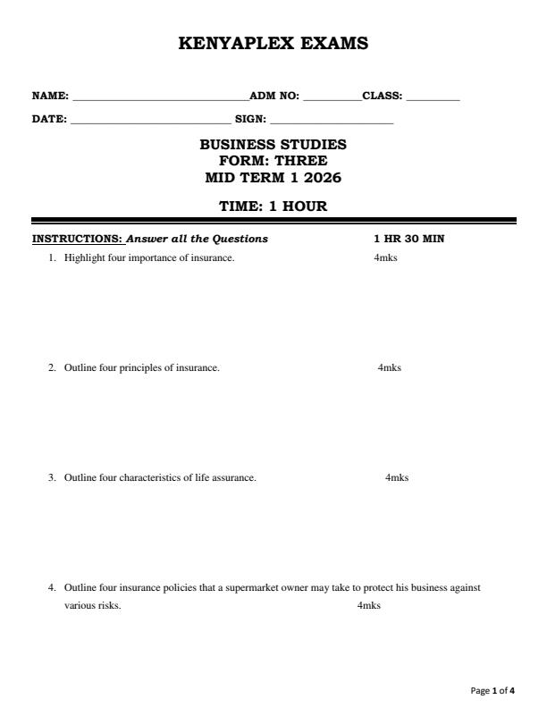 Preview page Form-3-Busines-Studies-Mid-Term-1-Exam-2026_5232_0.jpg