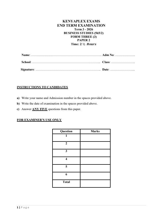 Preview page Form-3-Business-Studies-Paper-2-End-Term-3-Exam-2026_6973_0.jpg