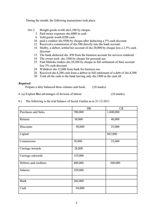 Form 3 Business Studies Paper 2 End of Term 2 Exams 2021. 886