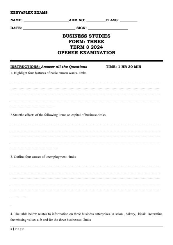 Preview page Form-3-Business-Studies-Term-3-Opener-Exam-2024_2999_0.jpg