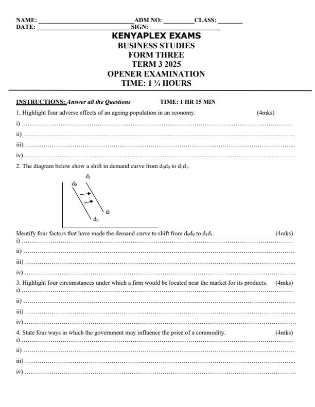 Preview page Form-3-Business-Studies-Term-3-Opener-Exam-2025_4590_0.jpg