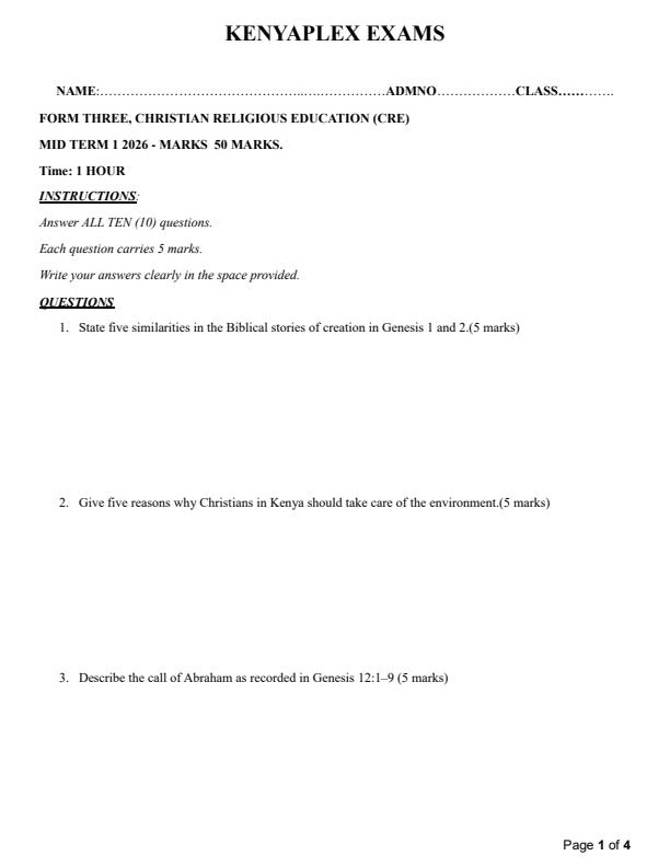 Preview page Form-3-CRE-Mid-Term-1-Exam-2026_5234_0.jpg