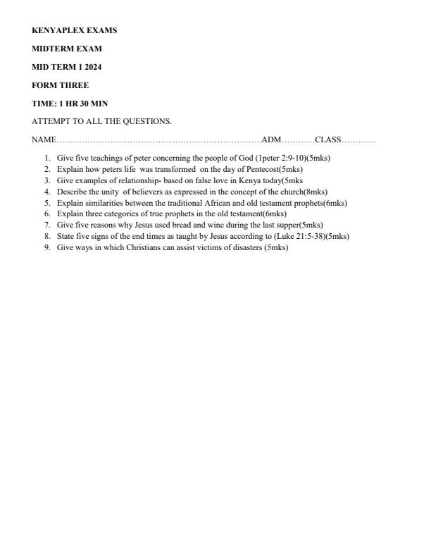 Preview page Form-3-CRE-Mid-Term-1-Examination-2024_2056_0.jpg