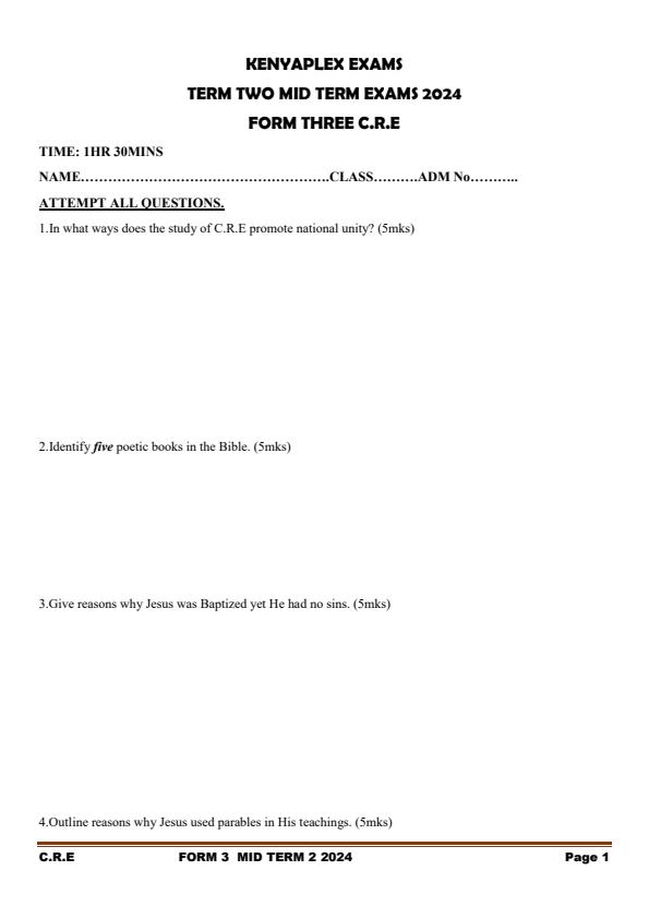 Preview page Form-3-CRE-Mid-Term-2-Examination-2024_2515_0.jpg