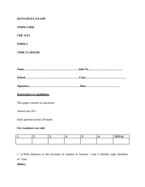 Preview page Form-3-CRE-Paper-1-End-Term-2-Exam-2026_6248_0.jpg
