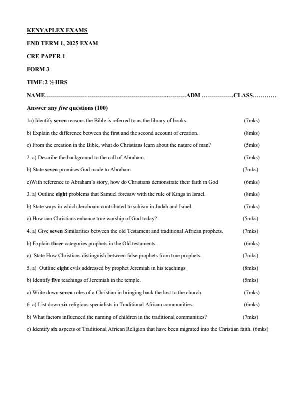 Preview page Form-3-CRE-Paper-1-End-of-Term-1-Examination-2025_3852_0.jpg