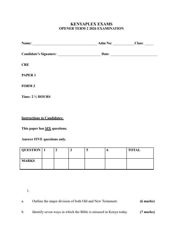 Preview page Form-3-CRE-Paper-1-Term-2-Opener-Exam-2026_5697_0.jpg