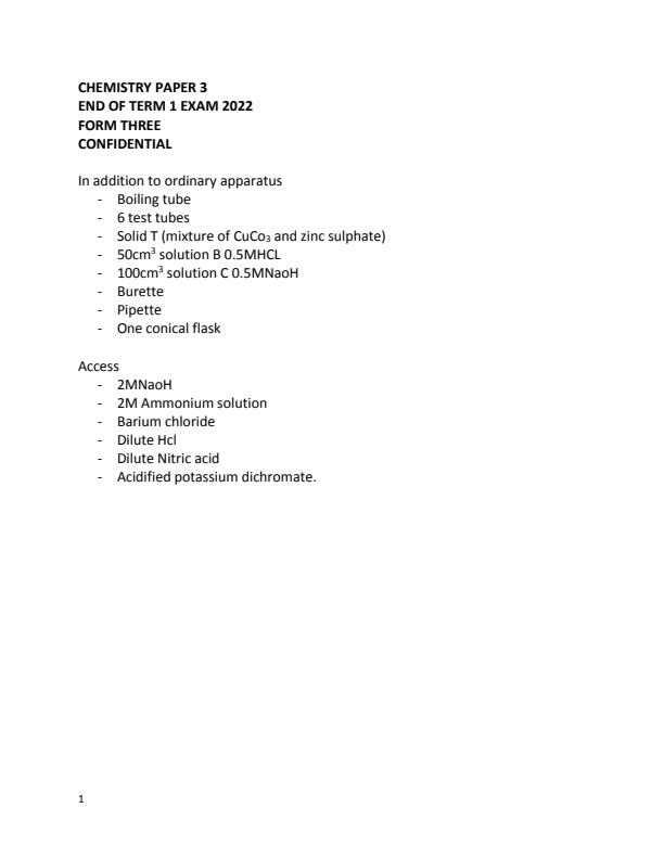 Preview page Form-3-Chemistry-Confidential-Paper-End-of-Term-1-Examination-2022_1250_0.jpg