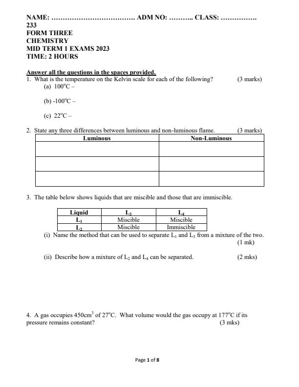 Preview page Form-3-Chemistry-Mid-Term-1-Examination-2023_1430_0.jpg