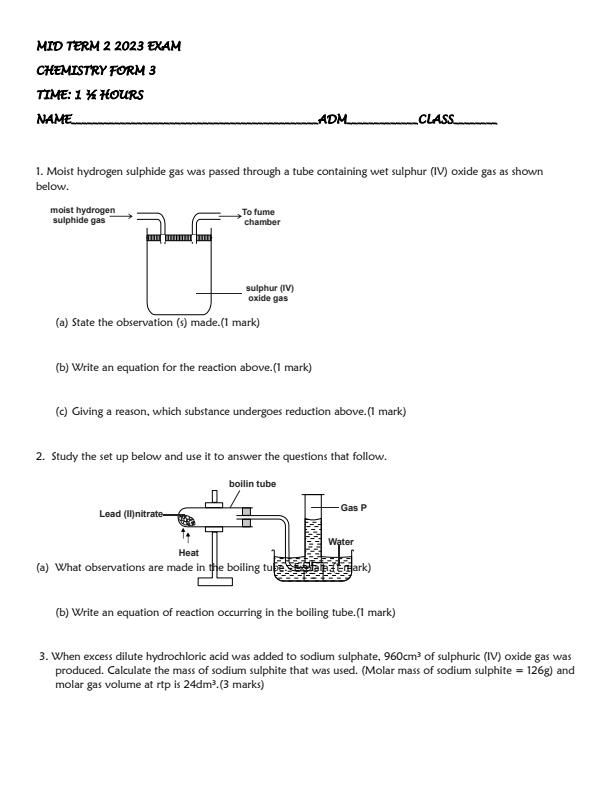 Preview page Form-3-Chemistry-Mid-Term-2-Exam-2023_1710_0.jpg