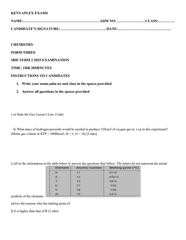 Preview page Form-3-Chemistry-Mid-Term-2-Exam-2025_4092_0.jpg