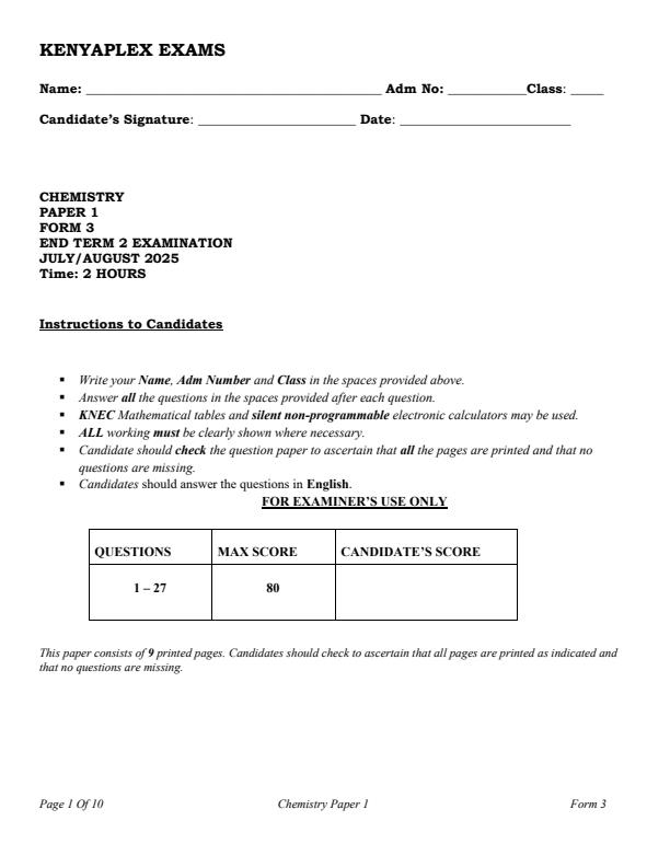 Preview page Form-3-Chemistry-Paper-1-End-of-Term-2-Examination-2025_4262_0.jpg