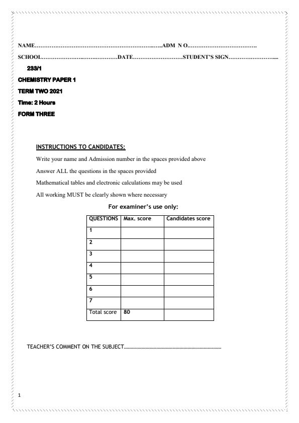 Preview page Form-3-Chemistry-Paper-1-End-of-Term-2-Exams-2021_1015_0.jpg