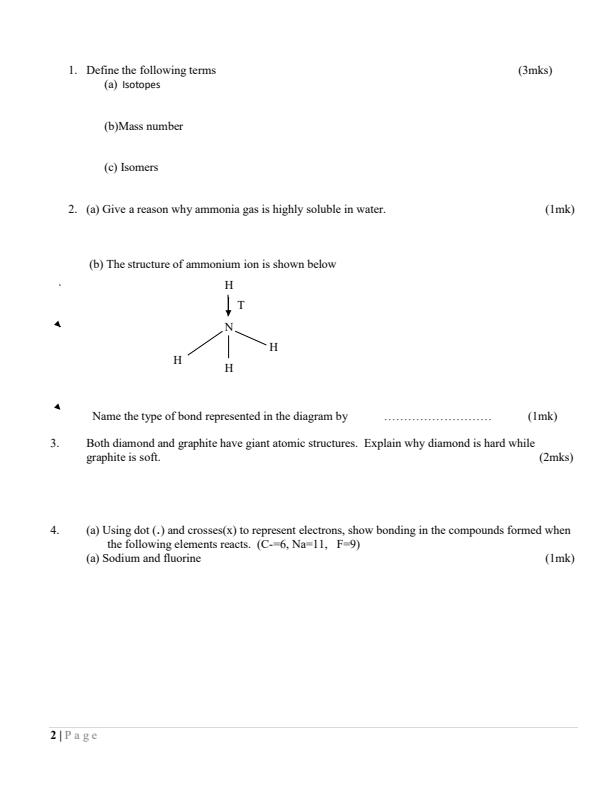 Preview page Form-3-Chemistry-Paper-1-End-of-Term-3-Examination-2022_1133_1.jpg