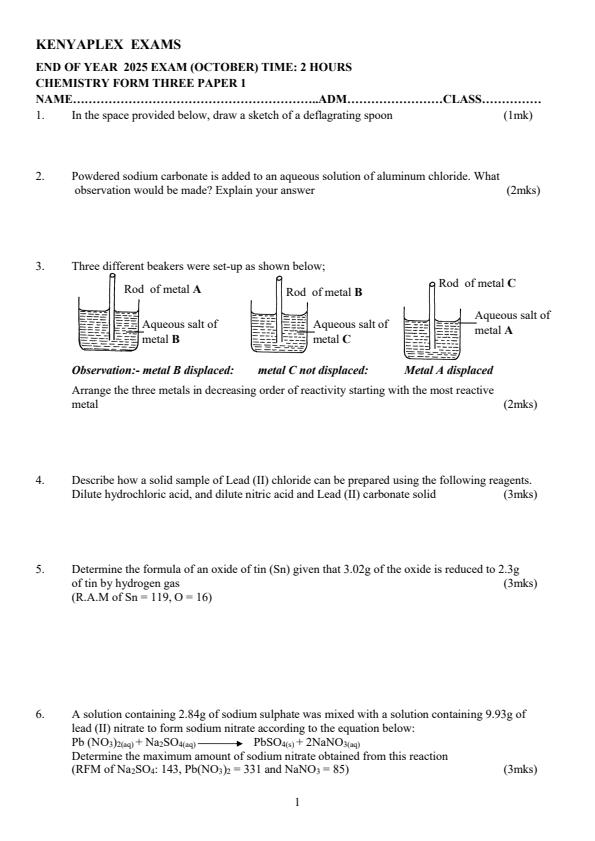 Preview page Form-3-Chemistry-Paper-1-End-of-Term-3-Examination-2025_4749_0.jpg