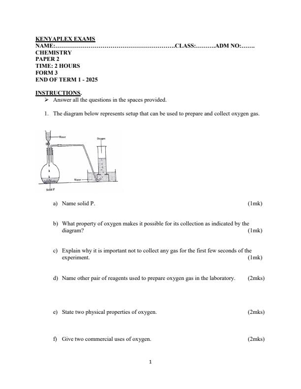Preview page Form-3-Chemistry-Paper-2-End-of-Term-1-Examination-2025_3848_0.jpg