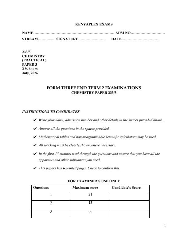 Preview page Form-3-Chemistry-Paper-3-End-Term-2-Exam-2026_6252_0.jpg