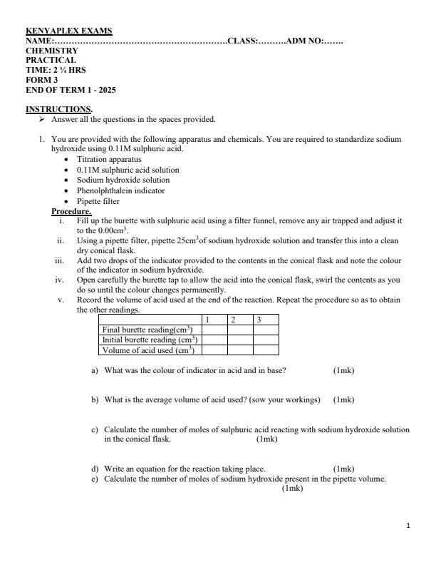 Preview page Form-3-Chemistry-Paper-3-End-of-Term-1-Examination-2025_3849_0.jpg