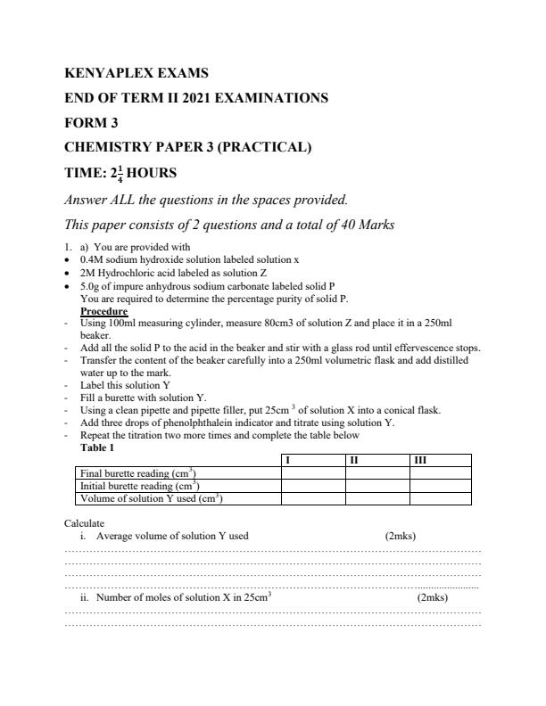 Preview page Form-3-Chemistry-Paper-3-End-of-Term-2-Exam-2021_738_0.jpg