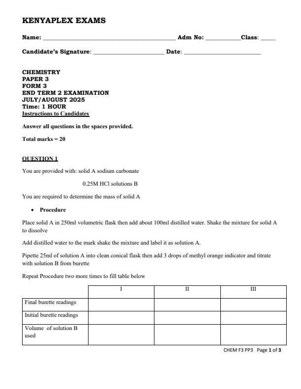 Preview page Form-3-Chemistry-Paper-3-End-of-Term-2-Examination-2025_4264_0.jpg