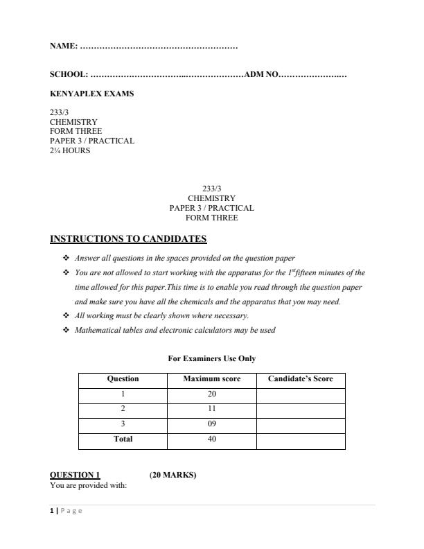 Preview page Form-3-Chemistry-Paper-3-Practical-End-of-Term-3-Examination-2021_845_0.jpg