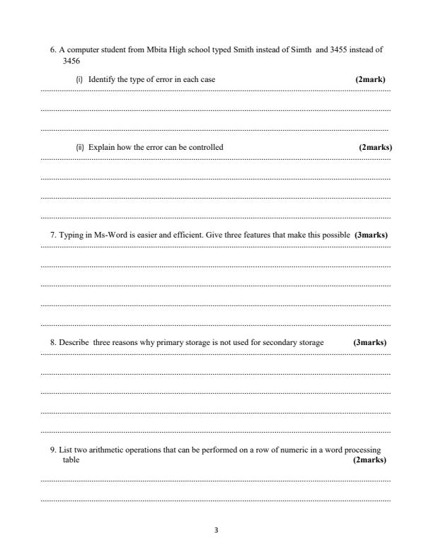 Preview page Form-3-Computer-Studies-Term-3-Opener-Exam-2024-Version-2_3093_2.jpg