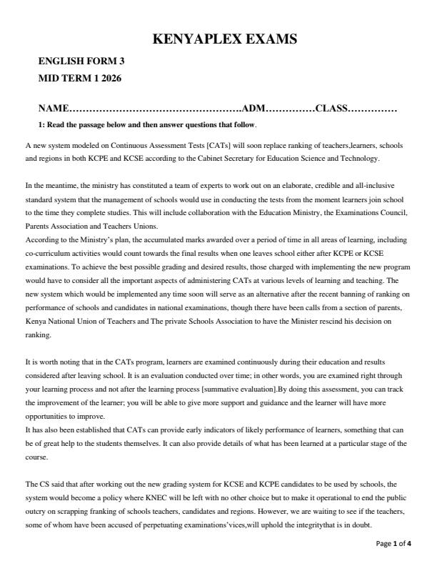 Preview page Form-3-English-Mid-Term-1-Exam-2026_5235_0.jpg