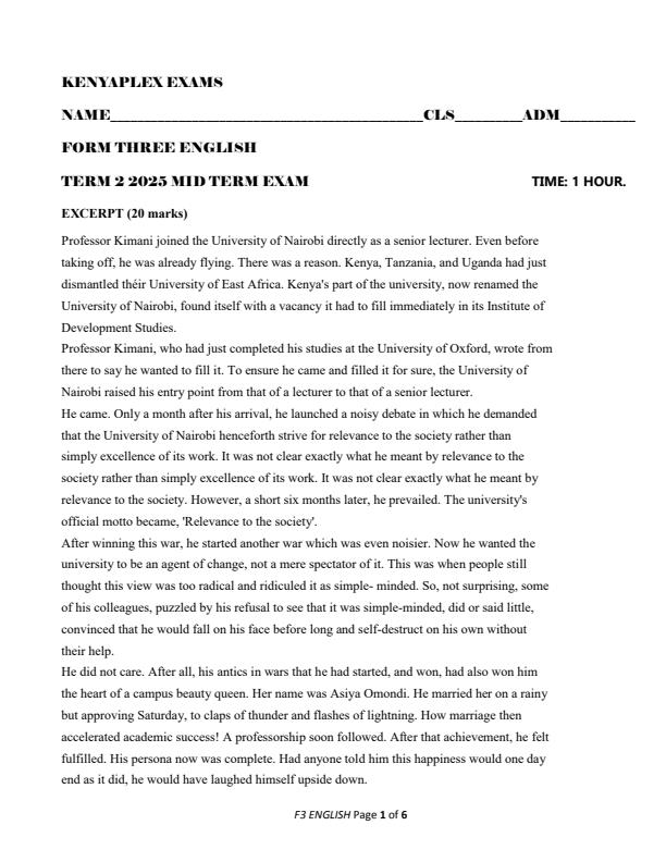 Preview page Form-3-English-Mid-Term-2-Exam-2025_4095_0.jpg