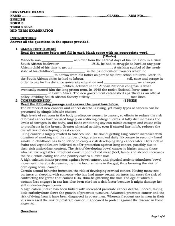 Preview page Form-3-English-Mid-Term-2-Examination-2024_2483_0.jpg