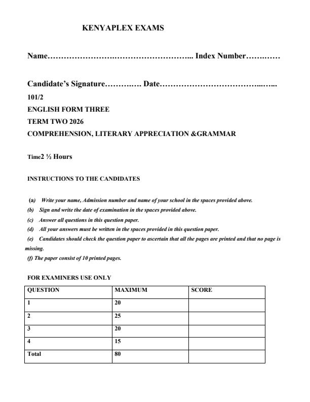 Preview page Form-3-English-Paper-2-End-Term-2-Exam-2026_6254_0.jpg