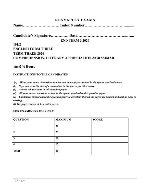 Preview page Form-3-English-Paper-2-End-Term-3-Exam-2026_6981_0.jpg