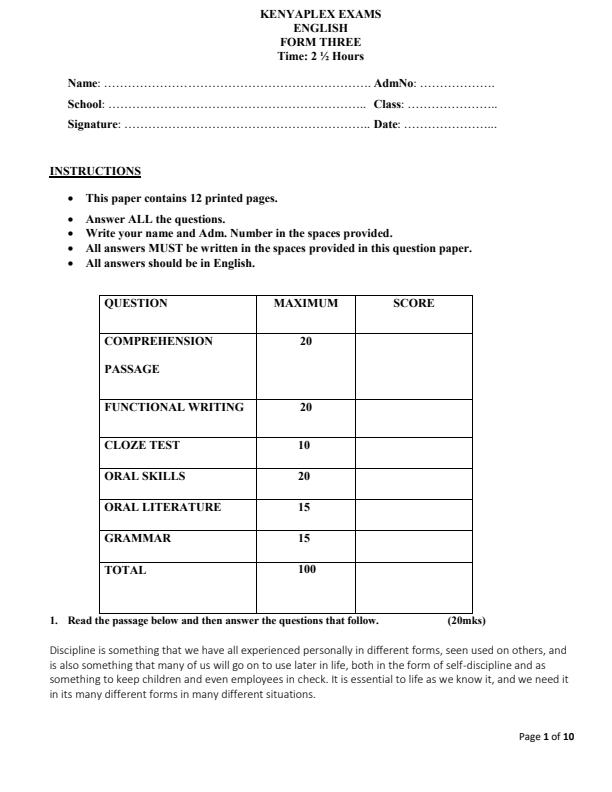 Preview page Form-3-English-Term-1-Opener-Exam-2024_2004_0.jpg