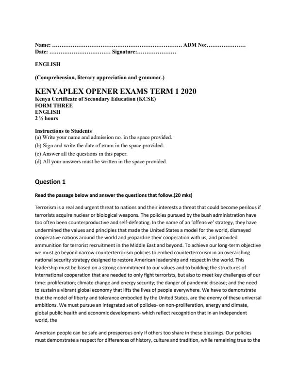 Preview page Form-3-English-Term-1-Opener-Examination-2020_475_0.jpg