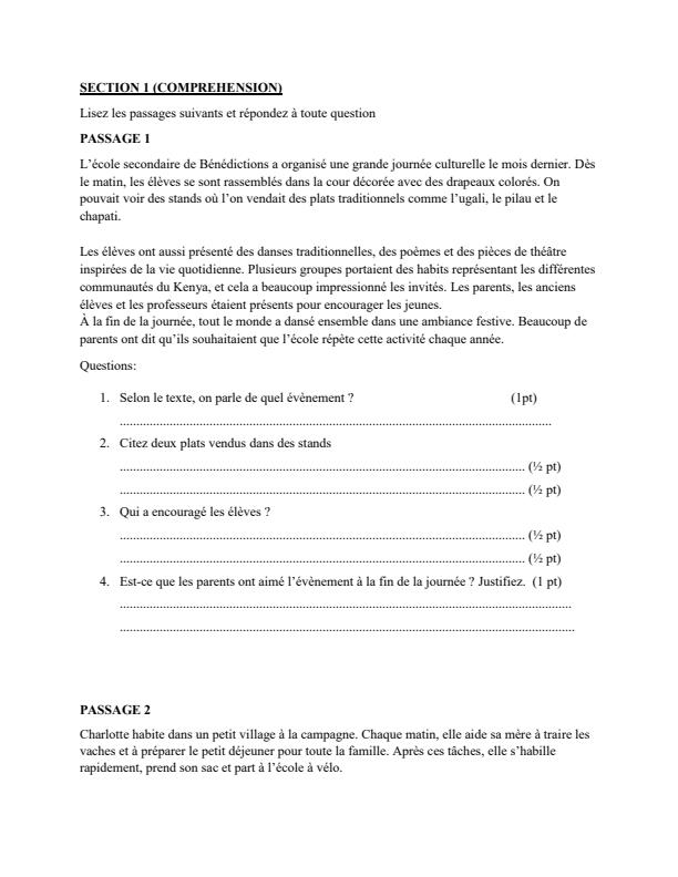 Preview page Form-3-French-Paper-2-End-Term-3-Exam-2026_6984_1.jpg