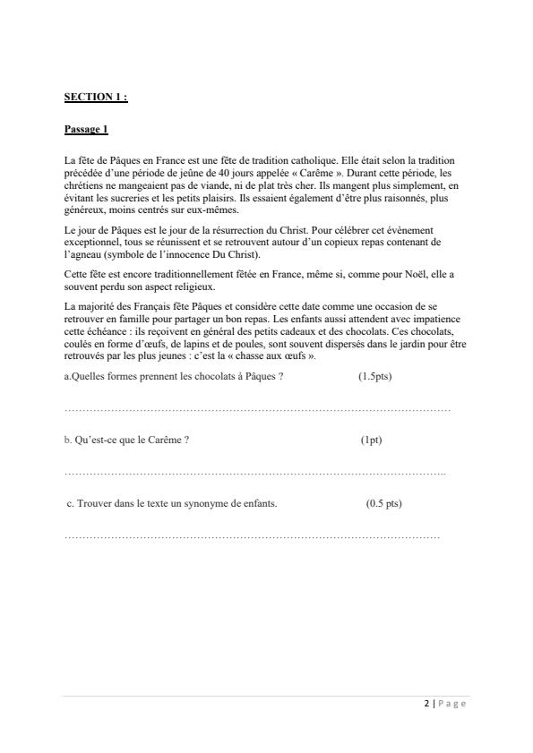 Preview page Form-3-French-Term-3-Opener-Exam-2024-Version-2_3096_1.jpg