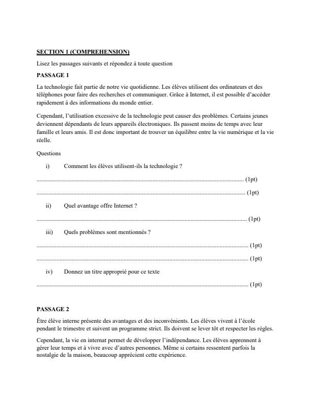 Preview page Form-3-French-paper-2-Term-2-Opener-Exam-2026_5708_1.jpg