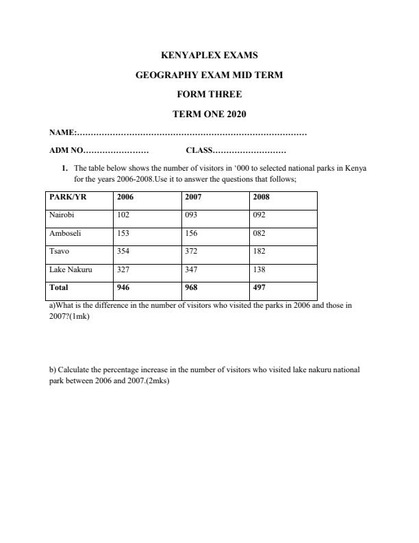 Preview page Form-3-Geography-Mid-Term-1-Examination-2020_558_0.jpg