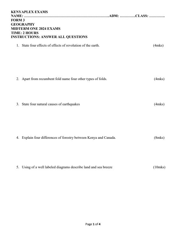 Preview page Form-3-Geography-Mid-Term-1-Examination-2024_2064_0.jpg