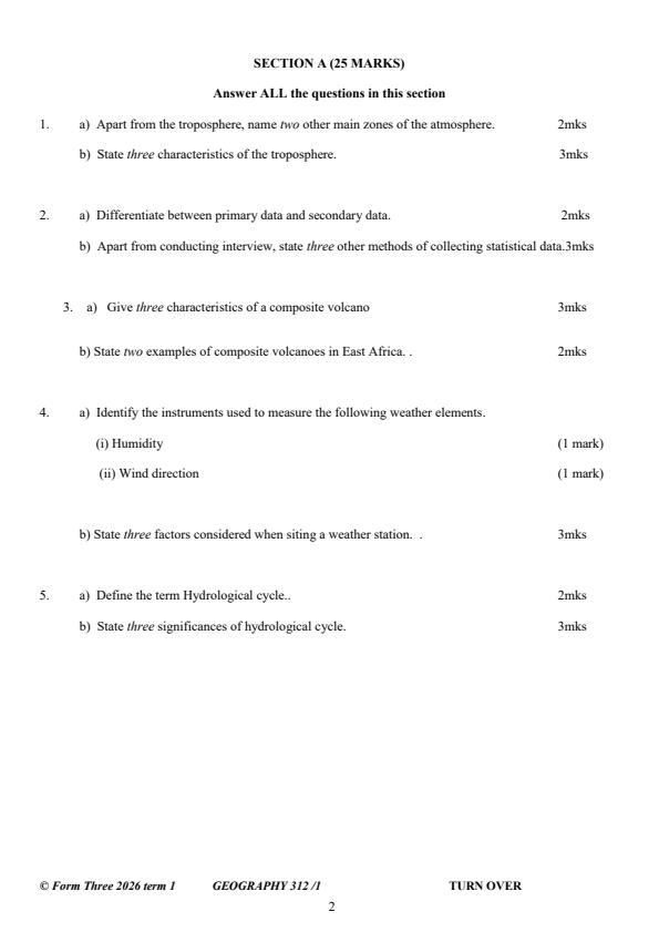 Preview page Form-3-Geography-Paper-1-Term-2-Opener-Exam-2026_5710_1.jpg