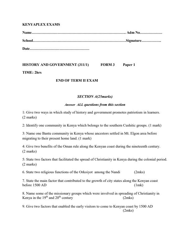 Preview page Form-3-History-and-Government-Paper-1-End-of-Term-2-Examination-2021_720_0.jpg