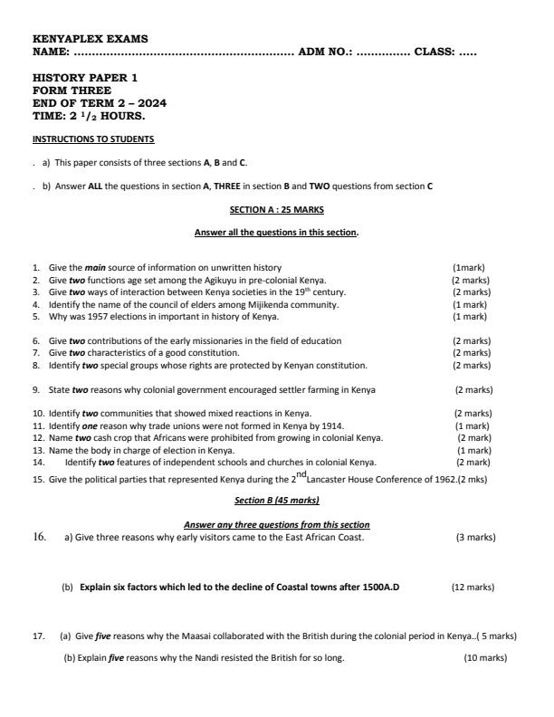 Preview page Form-3-History-and-Government-Paper-1-End-of-Term-2-Examination-2024_2758_0.jpg