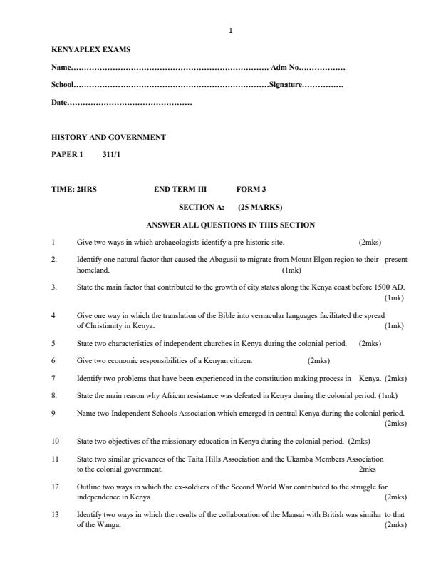 Preview page Form-3-History-and-Government-Paper-1-End-of-Term-3-Examination-2022_1073_0.jpg