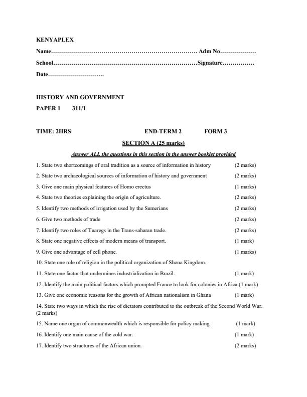 Preview page Form-3-History-and-Government-Paper-2-End-of-Term-2-Examination-2021_883_0.jpg