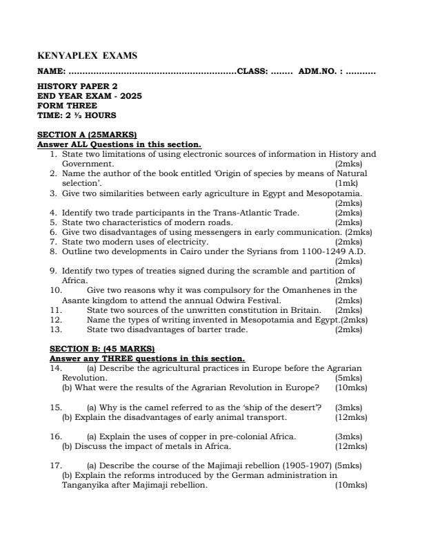 Preview page Form-3-History-and-Government-Paper-2-End-of-Term-3-Examination-2025_4761_0.jpg