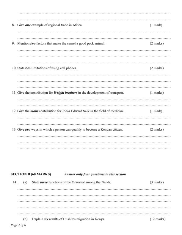 Preview page Form-3-History-and-Government-Term-1-Opener-Exam-2026_4897_1.jpg