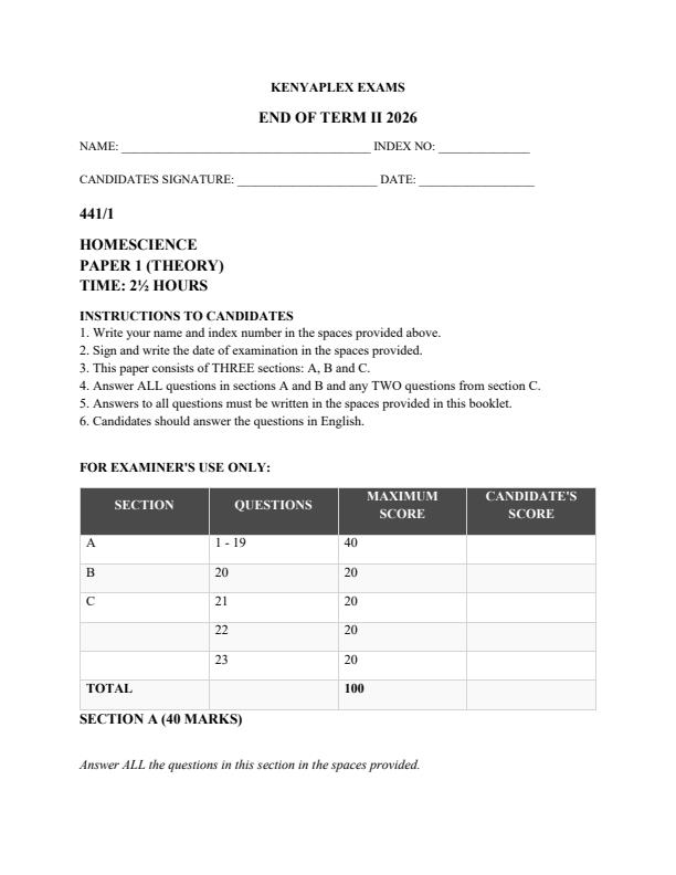 Preview page Form-3-Home-Science-Paper-1-End-Term-2-Exam-2026_6234_0.jpg
