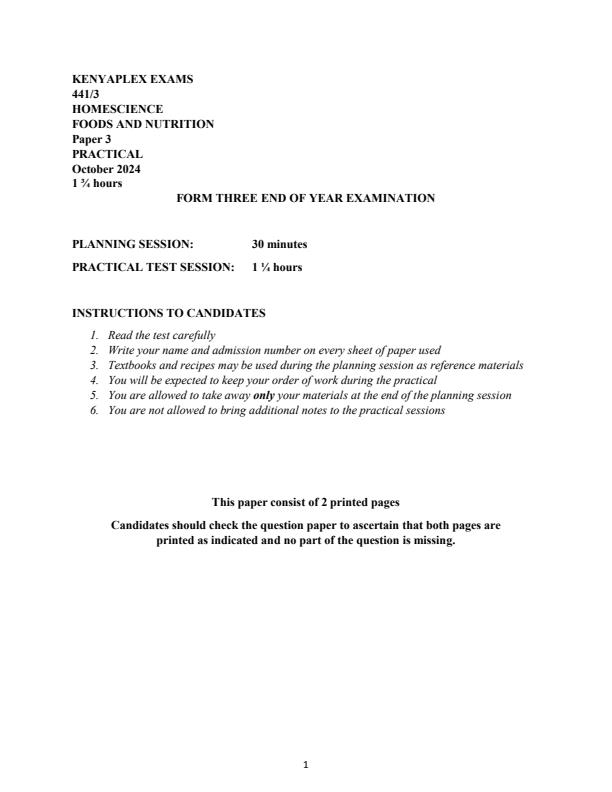 Preview page Form-3-Home-Science-Paper-3-End-of-Term-3-Examination-2024_3310_0.jpg