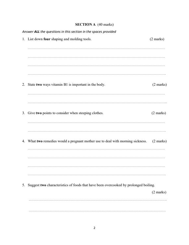 Preview page Form-3-Home-Science-Term-3-Opener-Exam-2024-Version-2_3099_1.jpg