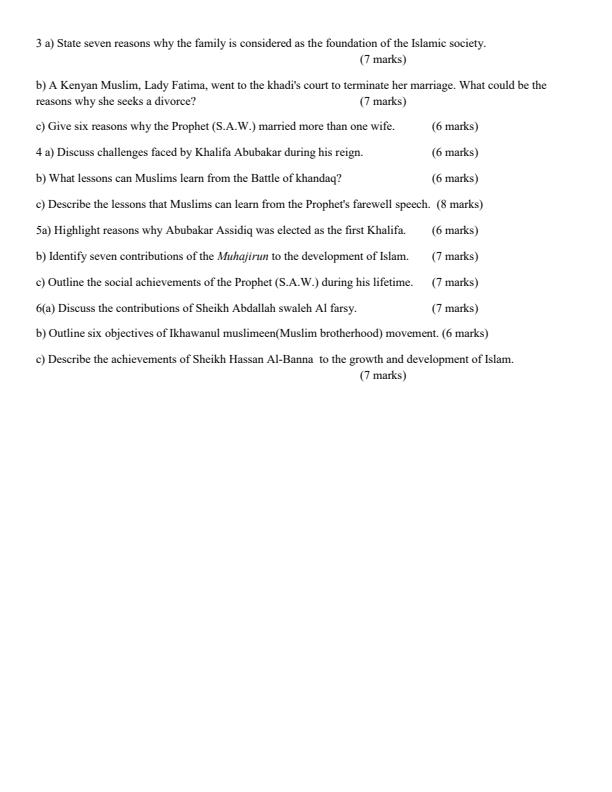 Preview page Form-3-Islamic-Religious-Education-Paper-2-Term-Opener-Exam-2026_5717_1.jpg